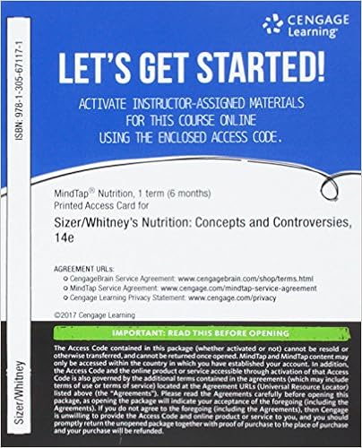 Mindtap Nutrition 1 Term 6 Months Printed Access Card For - 