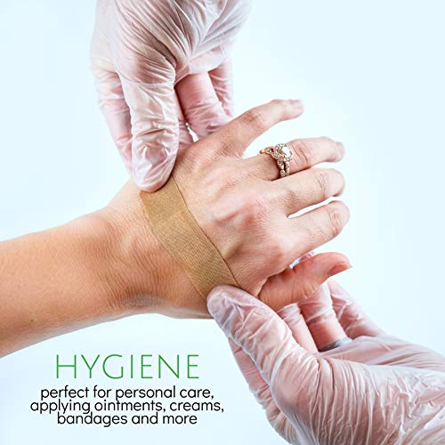 Plasticpro Disposable Vinyl Gloves Powder Free Plastic, Clear,Allergy