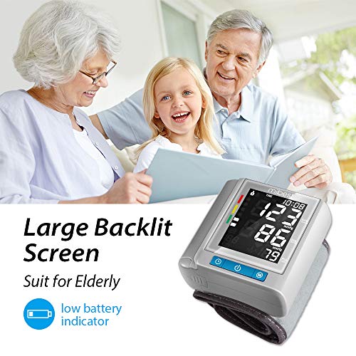 MIBEST Wrist Blood Pressure Monitor with Talking Function - BP Cuff Meter with Display - Blood Pressure Machine up 5.3"-8.5" Wrists - Blood Pressure Tester Kit with Case - Blood Pressure Gauge