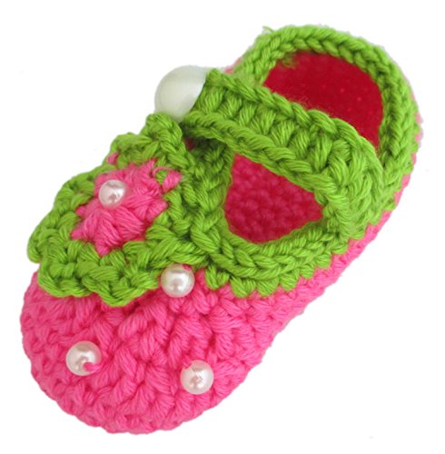 Hip Mall Crochet Knitted Handmade Pearl Shoes Newborn Baby Girl Infant Prewalker Toddler Socks