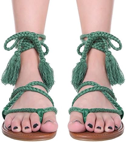 La Sophia Women's Sexy Straps Crisscross Lace Up Summer Gladiator Design Flat Sandals