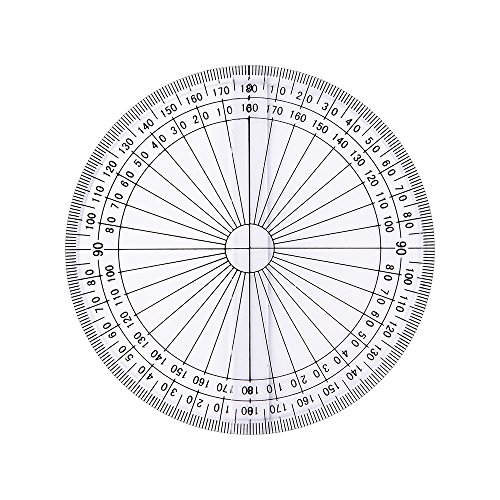 20 Pack Plastic Protractor, 180 Degrees Protractor for Angle