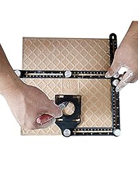 Regla de Angularizer Universal   Herramienta de medición de múltiples ángulos de metal, aleación de aluminio, multifuncional, regla Ultimate Angleizer, herramienta de plantilla (6 caras, negro)
