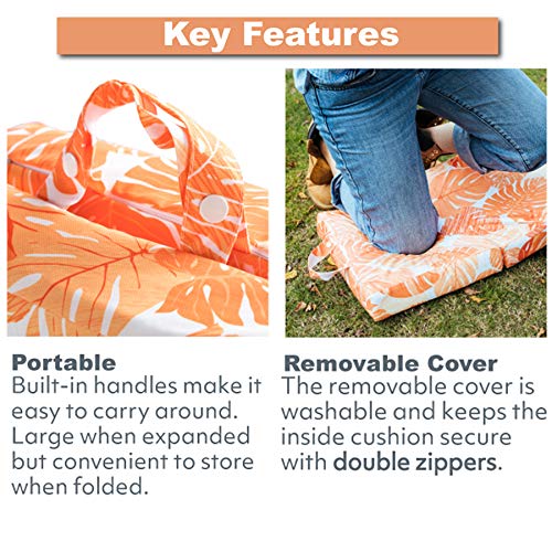 Raise Your Game Kneeling Pad, Knee Protector Cushion Pillow for Garden Work, Large Thick Kneeler Foam Support for Gardening, Household and Outdoor Chores, Exercise, Etc (Orange)