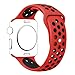Hailan Band for Apple Watch Series 1 Series 2,Soft Durable Sport Silicone Replacement Wrist Strap for iWatch,42mm,S/M,Red / Black