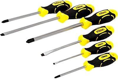 Rolson 28573 6 Pc Screwdriver Set Chrome Vanadium Soft Grip