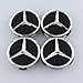 ZZHF1 Wheel Center Caps For Mercedes Benz 75mm - Raised Star Wheel Rim Insert Caps (4pcs) (Black)