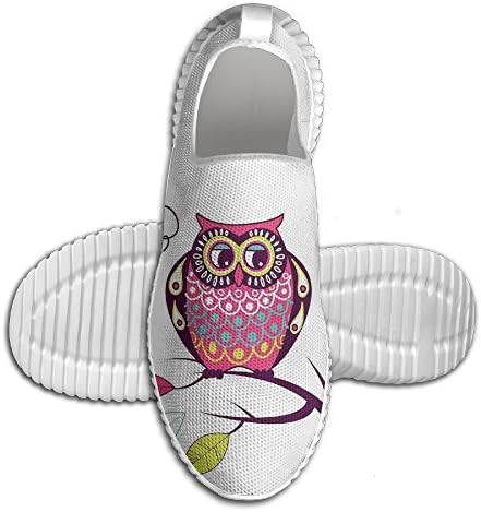 Woman's Mens Ornate Colorful Owl On The Branch Observing Flat Face Myst Animal Artsy Men Running Shoes Walking Lightweight Casual Athletic Sneakers Breathable