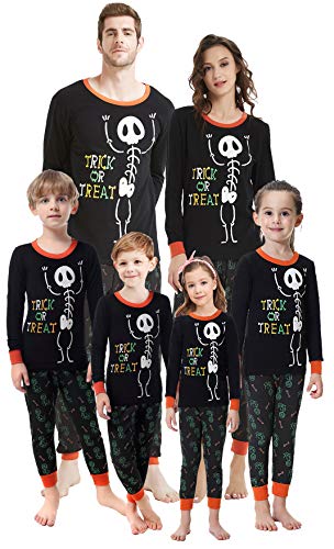 Boys Pajamas Glow in Dark PJs Family Set Long Sleeve Sleepwear for Kids Skull Pattern Clothes Size 3T