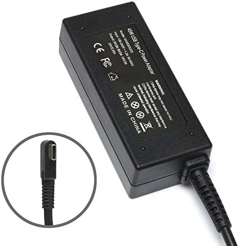 CAEN 45W USB Type C AC Adapter for HP Spectre x360 13 Elite x2 TPN-CA01 Acer Travelmate B1 Yoga 720 910 Yoga 720 910 X1 Yoga5 Pro 4X20E75132 4X20E75135 00HM651