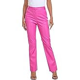 HDE Women's Faux Leather Pants High Waisted Straight Leg Trousers with Pockets