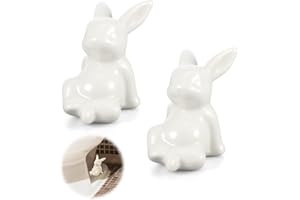 ALRHSO 2Pcs Ceramic Toilet Bolt Covers Cute Rabbit Shaped Toilet Screw Cover Caps Fashion Toilets Decorative Easy installation Avoid Rusting of Bolts for Bathroom
