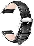 SONGDU Quick Release Leather Watch Band, Full Grain Genuine Leather Replacement Watch Strap with Stainless Metal Buckle Clasp 16mm, 18mm, 20mm, 22mm, 24mm