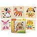 Smart Kids Service - Wooden Puzzles for Toddlers - 5 Pack - Kids Puzzles Age 3+ Years Toddlers Puzzles for Kids Boys and Girls - Pets Set - Cat - Dog - Horse - Rabbit - Cow - 48 pcs.