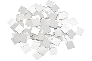 100 Pcs Mini Glass Mirrors Mosaic Tiles, Self Adhesive Mirror Tiles Mirror Mosaic Stickers Tiles Mirror Sheets for DIY Craft 
