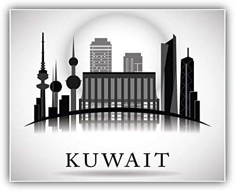Kuwait Travel Art Decor Bumper Sticker 5'' x 4''