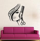 Newly Arrived Removbale Wall Stickers Vinyl Decor Hair Beauty Salon Barbershop Sexy Girl Wall Stickers Home Decoration