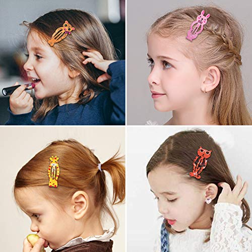 Dlala 50pcs Hair Clips No Slip Metal Snap Hair pins Barrettes Cartoon Animal Pattern Design for Girls Women Kids Toddlers Pets - Thumbnail 4