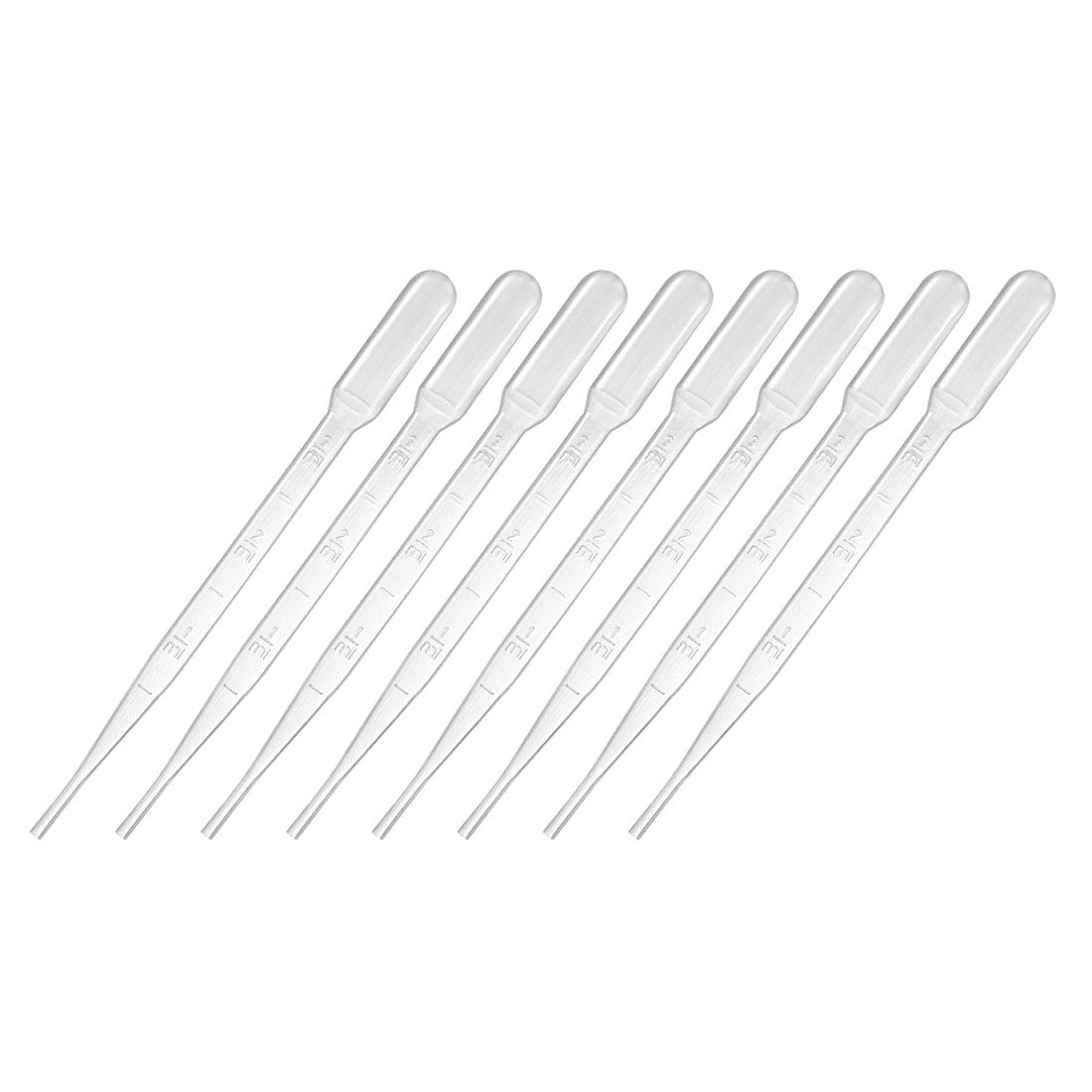 sourcing map 30 Pcs Plastic Disposable Pipettes 3ml, Clear Graduated Transfer Pipettes, 150mm Length, Liquid Dropper for Lab