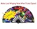 Amajiji Large Rave Folding Fan, Chinease/Japanese Handheld Fans, Perfect for Cooling, Decoration, Dance, Wedding, Gift (AM1)