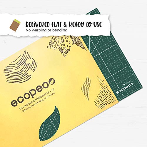 Ecopeco 18x24 Inch Green 5Ply Double Sided NonToxic Cutting Mat for