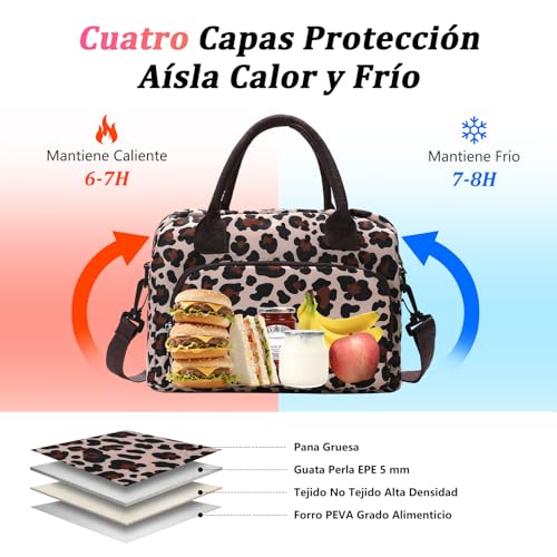 AOTM Spallacci Regolabili Lancheira de Termica Thermal Bag, 12L Food Bag, Food Bag, Lunch Bag, Office Travel Picnic