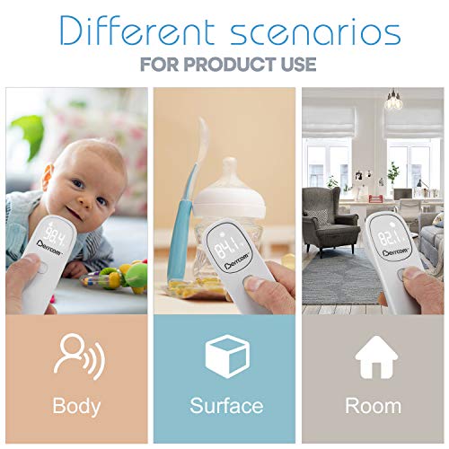 Berrcom Digital Infrared Thermometers for Baby Adults, Non Contact Infrared Forehead Thermometer with LED Display, 3 Modes Body/Surface/Room Temperature Electronic Thermometers - Thumbnail 5