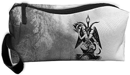 Baphomet Lucifer Devil Beauty Women Cosmetic Bags Portable Travel Toiletry Pouch Makeup Organizer With Zipper