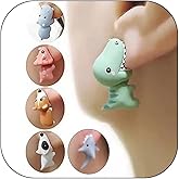 YANCHUN 6 Pairs Cute Animal Bite Earrings for Women 3D Clay Earrings Animal Cartoon Biting Ears Stud Earrings Jewelry Gifts…(C:6pcs animal earrings)
