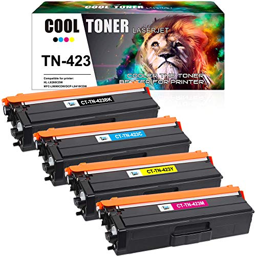 Cool-Toner-Cartucho-de-toner-Compatible-con-para-Usar-en-Lugar-de-Brother-TN423-TN-423-Brother-HL-L8260CDW-HL-L8360CDW-MFC-L8690CDW-MFC-L8900CDW-DCP-L8410CDWNegroCianAmarilloMagentaPack-de-4