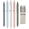 ACEES Gel Pens, 5Pcs 0.5mm Fine Point Black Ink Pens With Smooth Wirting,Qucik Dry Pens For Journaling, Cute Nice Aesthetic Pens, Office School Supplies for Women Men Student(Morandi)