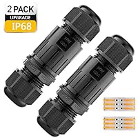 Junction Box Outdoor, Missicee Waterproof IP68 Cable Connector External Electrical Junction Box External Sleeve Coupler Cable Range 0.3-0.4 Inch (7.5-10mm) Pack of 2