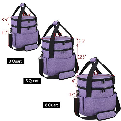Luxja Carrying Bag Compatible with Instant Pot (8 Quart), Travel Tote Bag for 8 Quart Pressure Cooker and Extra Accessories, Purple