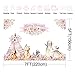Mehofoto Woodland Baby Shower Backdrop Boho Teepee Tribal Pink Flowers Decorate Background Animal Party Background 7X5ft Vinyl Photography Background Birthday Party Decoration