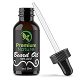 Beard Oil Conditioner for Men - Beard Balm Leave In Conditioner for Mustache & Beard Growth - Soften Soothe & Moisturize Skin & Hair - Castor Jojoba Almond & More Essential Oils 1 oz - Premium Nature