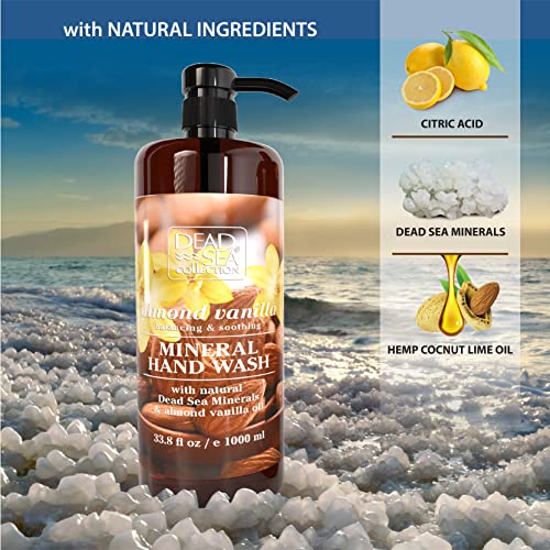 Dead Sea Collection Hand Soap Almond Vanilla Foaming Hand Soap with Minerals Pack of 2 (67.6