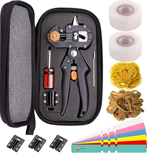 NAYE Garden Grafting Tool,Pruner Kit with Grafting Tapes Tree Tags and Rubber Bands,Plant Branch Twig Vine Fruit Tree Cutting Scissors Shear