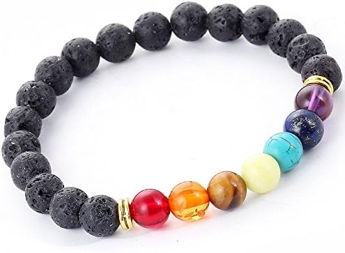 Q3S Multi Colored Bead Energy Balance Lava Rock Gemstone Beaded Bracelet (100% SATISFACTION GUARANTEE!!!)