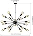VINLUZ Modern Farmhouse Chandelier Lighting-18 Lights Sputnik Chandelier Black Industrial Pendant Semi-Flush Mount Ceiling Light Fixture