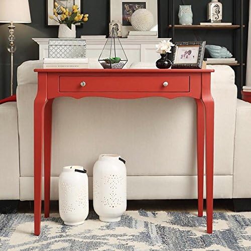 Modern Color Options 1-drawer Wood Accent Console Sofa Table Includes Scented Candle Tarts (red)
