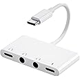 INVERSE NET Headphone Splitter for ipad, Headphone Adapter for ipad, USB C Headphone Splitter Adapter and Charger with 60w Fast Charging Dongle Cable Compatible with 15, S24.