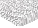 Sweet Jojo Designs Fitted Crib Sheet for Navy and White Woodland Deer Baby/Toddler Bedding Set Collection - Wood Grain Print