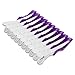 10 Pinup Clips - Professional Non Slip Alligator Hair Clips Double Hinged Design for Easy Salon Styling - Sectioning Crocodile Hair Clip Set with Wide Teeth for Extra Durable Grip (Transparent-Purple)