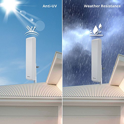 ANTOP AT-402B Flat-Panel Smartpass Amplified Outdoor/Indoor TV Antenna with High Gain and Built-in 4G LTE Filter -60/70 Miles Long Range Multi-Directional Reception - 40ft Detachable Coaxial Cable - Thumbnail 3
