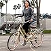 sixthreezero EVRYjourney Women’s Single Speed Step-Through Hybrid Cruiser Bicycle, 26″ Wheels and 17.5″ Frame, Cream with Brown Seat and Gripsthumb 3