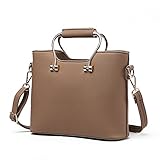 H.Tavel Lady Womens Luxury 2 Tote Top-Handle Convertible Tote Handbag Satchel With Strap Midsize