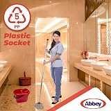 Abbey 12 Litre Red Mop Bucket with Wringer Colour Coded Plastic Cleaning Bucket view 4