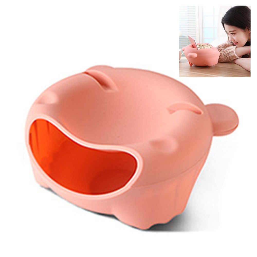 Lazy Fruit Tray, LYH Upgrade Nut Bowl, Fruit Plate Desktop Trash Mobile Phone Stand 3 Uses, Pink (Pink)