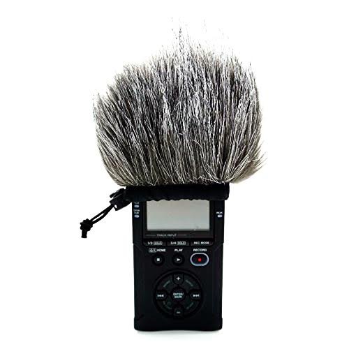 CamDesign Furry Microphone Windscreen Wind Muff for Portable Digital audio Recorders up to 10cm X 14cm(W x D) fits Zoom H4n, H5, H6, Tascam DR-40, DR-05, DR-07, Roland R-05, Olympus LS-100 & carry bag