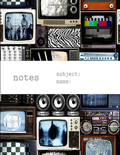 Notes: Notebook & Journal With Retro TV Music Stereo Boom Box Vintage Cool Old School Collage Pattern